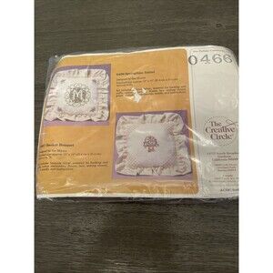 The Creative Circle cross stitch kit #0466 Springtime initial Basket Bouquet